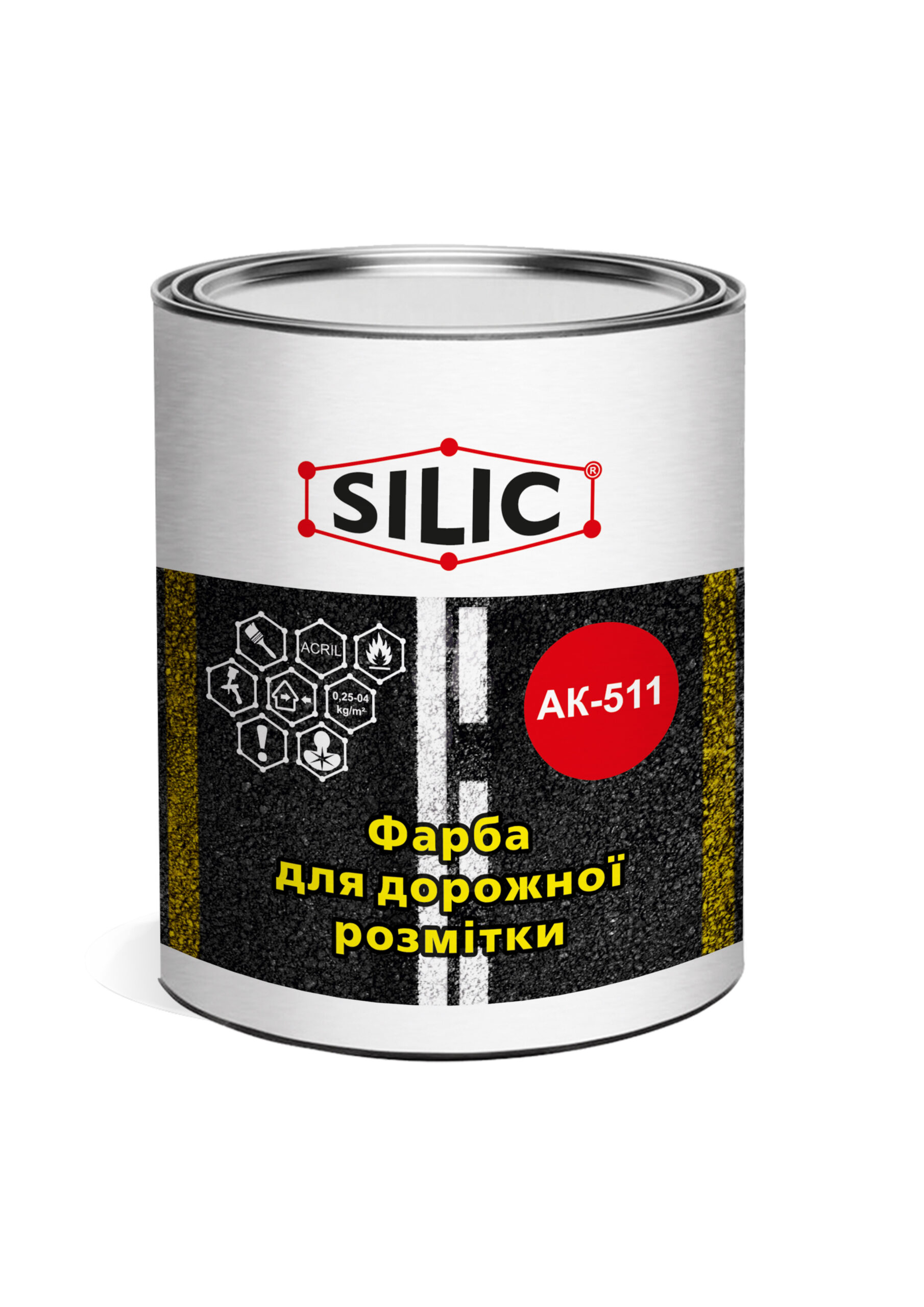 Фарба для розмітки доріг АК-511, фасування, кг.: 4; 15; 30